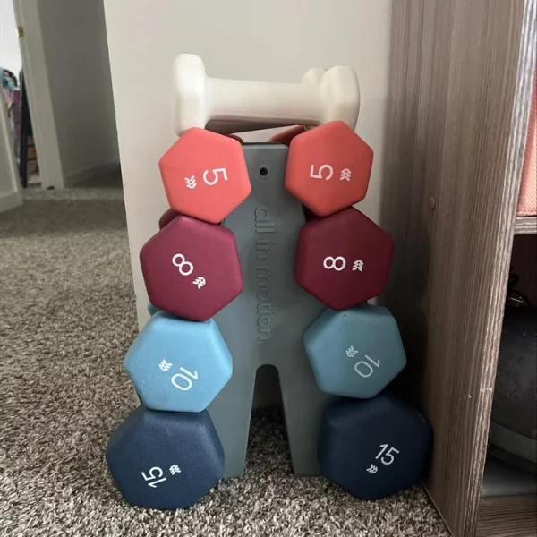 Basic Hand Weight Set Pink/White/Magenta - All In Motion™: Iron Dumbbells with Rack