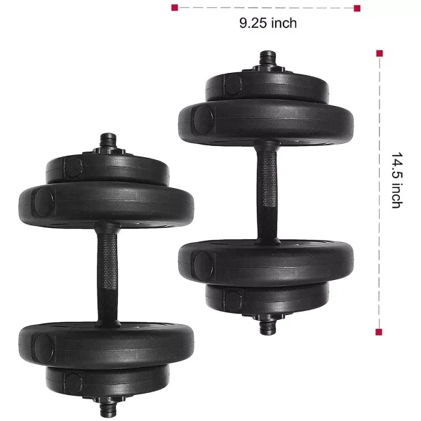 BalanceFrom Fitness 40 Pound All Purpose Vinyl Weight Dumbbell Set with 2.5 Pound and 7.5 Pound Weights and Collar Locks, 14 Piece Set, Black