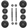 BalanceFrom Fitness 40 Pound All Purpose Vinyl Weight Dumbbell Set with 2.5 Pound and 7.5 Pound Weights and Collar Locks, 14 Piece Set, Black