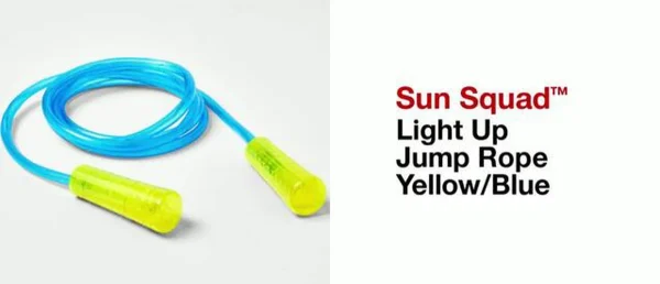 Light Up Jump Rope Yellow/Blue - Sun Squad™: Lightweight PVC Skipping Rope