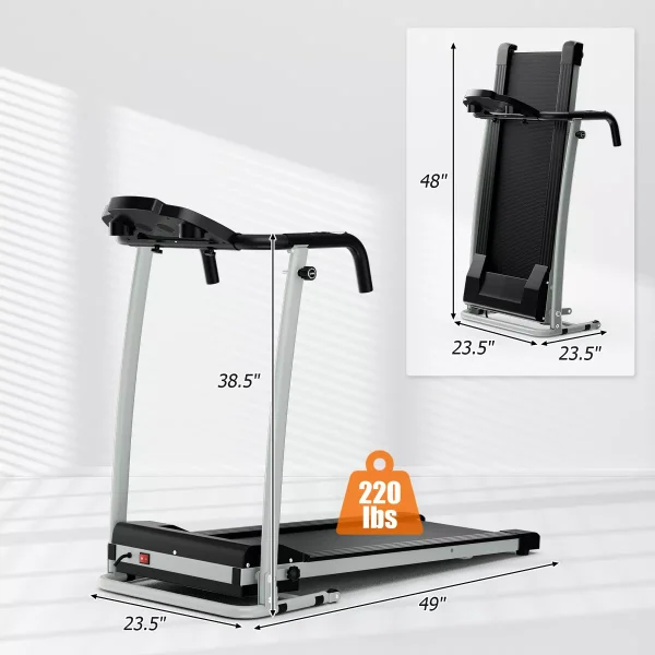 Costway 2 HP Up to 7.5MPH Folding Treadmill Motorized Running Machine 12 Preset Program & LCD Display Screen