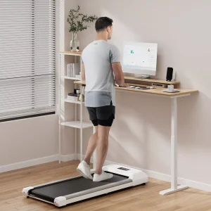 Walking Pad w/265 lbs Capacity Remote Control & LED Display Under Desk Treadmill GrayBlackPink