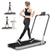 SuperFit 2.25HP 2 in 1 Foldable Under Desk Treadmill Remote Control