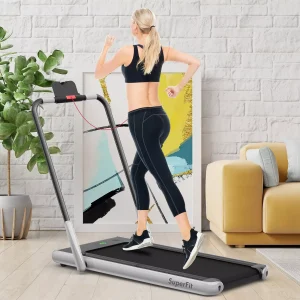 SuperFit 2.25HP 2 in 1 Foldable Under Desk Treadmill Remote Control