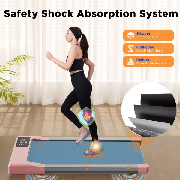 DeerRunWalking Pad 300lb,Under Desk Treadmillwith Remote Control ,2 in 1 Portable Walking Pad Treadmill for Home/Office/Exercise