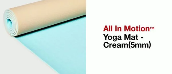 Yoga Mat - Cream(5mm) - All In Motion™: High Tack Grip, Solid PVC