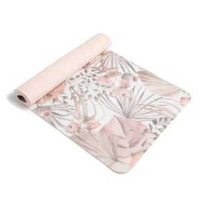 Blogilates Vegan Suede Yoga Mat Mystical Moment – White (6mm): Floral TPE Pilates Mat